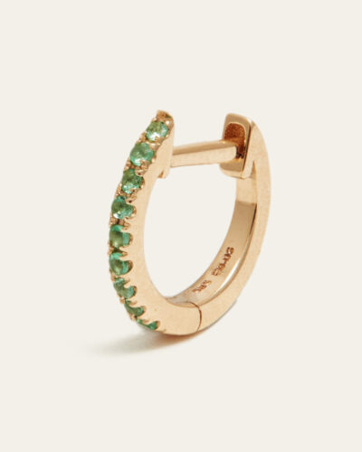 Emerald Huggie Small - 14CT Gold
