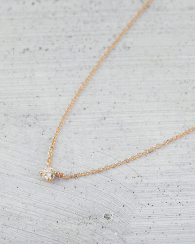 Venus Solitair Diamond Necklace - 14K Gold