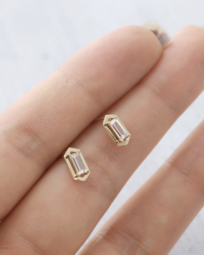 Building Stone Earrings  - 14K Gold