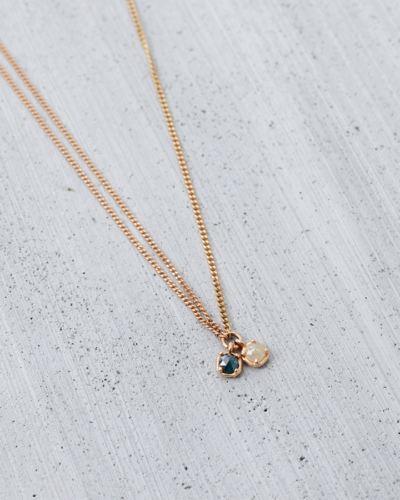Unbalanced Rough Diamond Necklace - 14K Gold