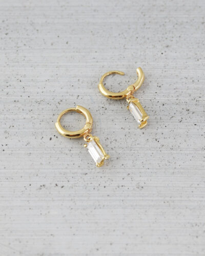 Allure Baguette Sleeper Earring (Single) - 14K Gold (Cubic Zirconia)