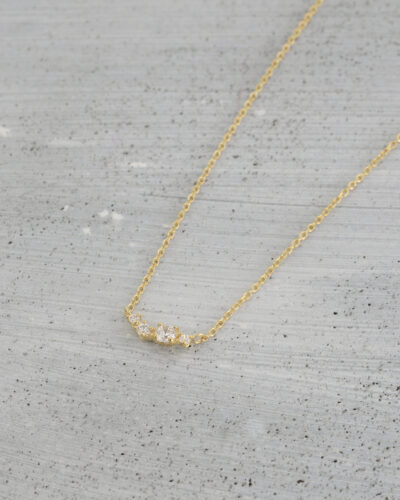 Diamond Cluser Necklace - 14K Gold (Diamond)