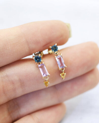 Three Piece Trapeze Earrings - 14K Gold