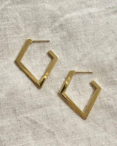 Geo Hoop 02 Earrings - 18kt Gold Vermeil