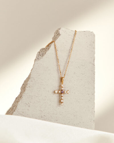 Diamond Cross Necklace - 14K Gold