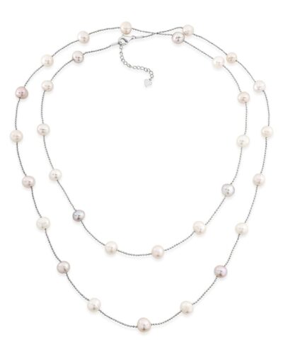 Geneva Necklace - Sterling Silver Rhodium Plated (90cm)