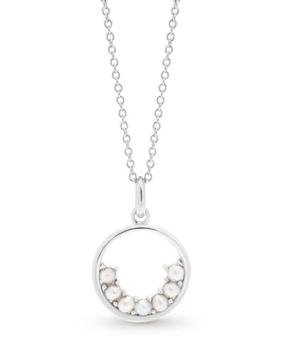 Minimoon Necklace - Sterling Silver Rhodium Plated