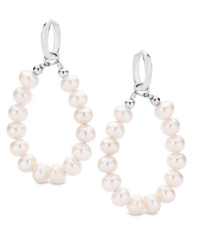 Mooncluster Hoops - Sterling Silver Rhodium Plated