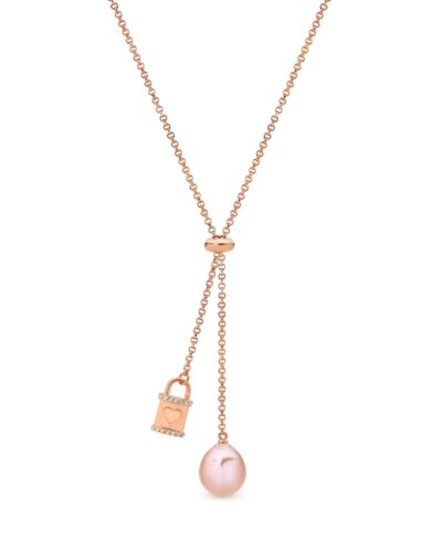 Secrecy Necklace - Sterling Silver Rose Gold Plated (41cm)