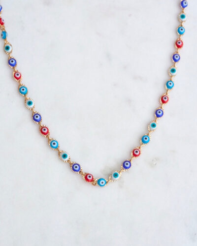 Evil Eye Beaded Necklace (18 inch / 45cm)