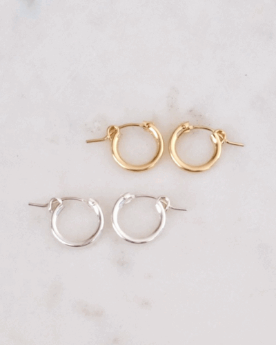 14K Gold filled Huggie Hoops (13mm)