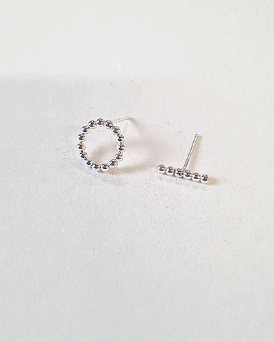 Dot & Line Studs - Sterling Silver