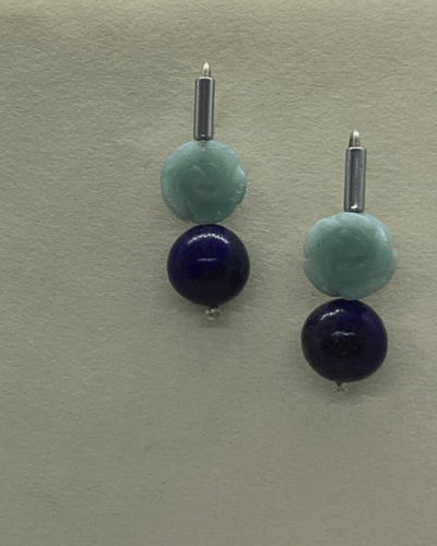 Amazonite & Lapis Earrings - Sterling Silver