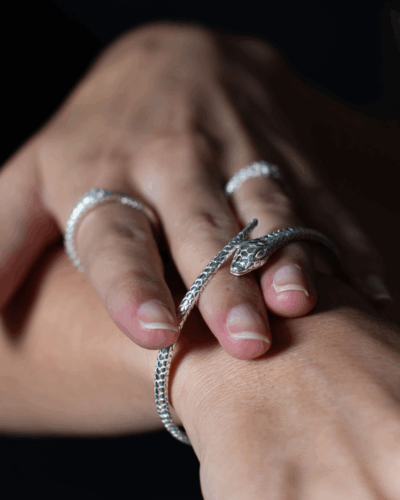 Snake Bangle - Sterling Silver