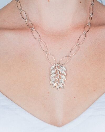 Foliage Chain Necklace - Sterling Silver