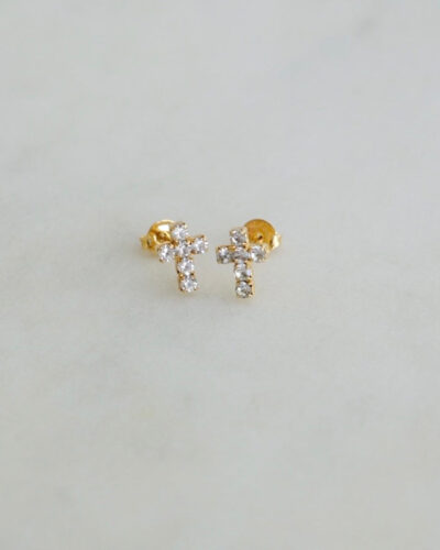 Cross Crystal Stud Earrings