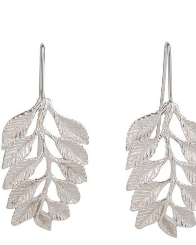 Foliage Drop Silver Earrings - Sterling Silver - test