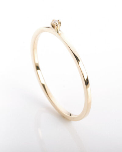 Square Profile Diamond Stacker - 9ct Gold, Diamond