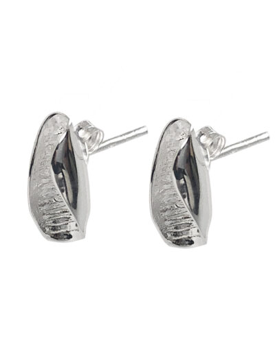 Small Curled Leaf Studs - Sterling Silver