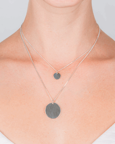 Disc Necklace Large - Sterling Silver