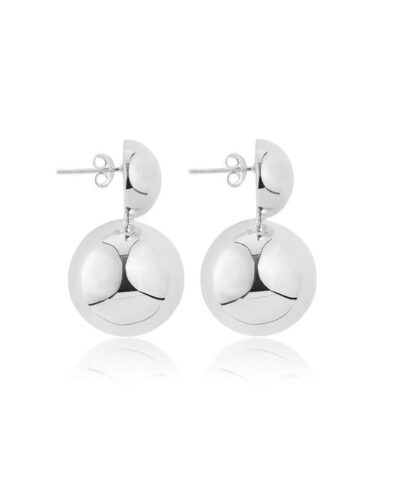 Mini Double Ball Earrings - Sterling Silver