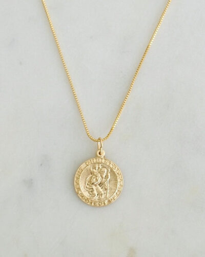 St Christopher Medallion Necklace (18 inch / 45cm)