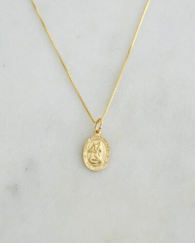 Small St Christopher Medallion Necklace (20 inch / 50cm)