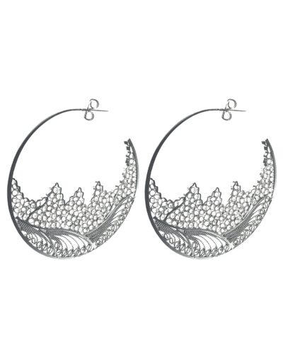 Filigree Hoops Earrings - Sterling Silver