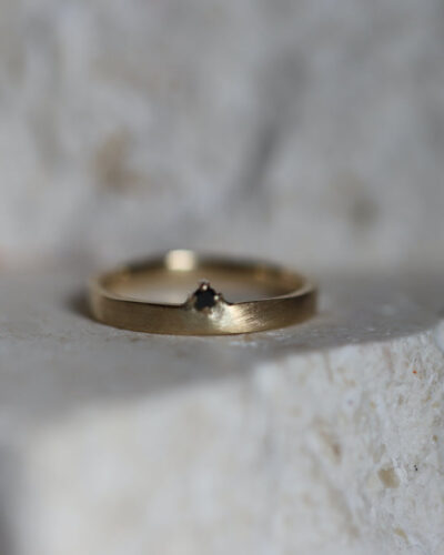 Astra Ring - 9ct Gold, Black Diamond
