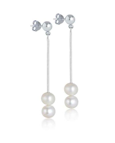 Isabella Pearl Drop Earrings - Sterling Silver