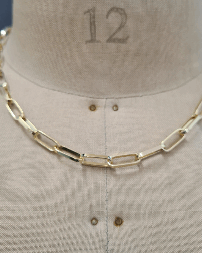 Long Link Necklace - 9K Gold