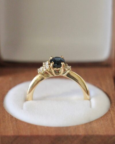 Bertie Ring - 9ct Gold, Black Sapphire