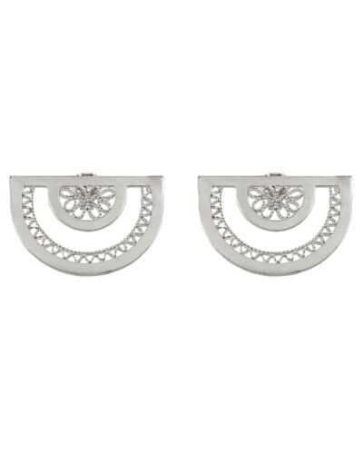 Neo Semi Circle Studs Earrings - Sterling Silver