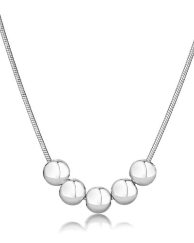 Small 5 Ball Necklace - Sterling Silver