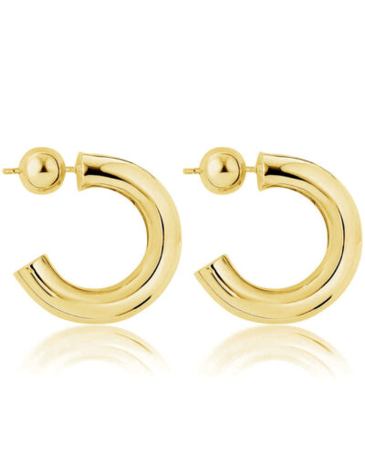 Tube Hoop Earrings - Gold Vermeil