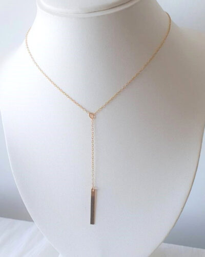 Gold Bar Y Necklaces (16 inch / 40cm)