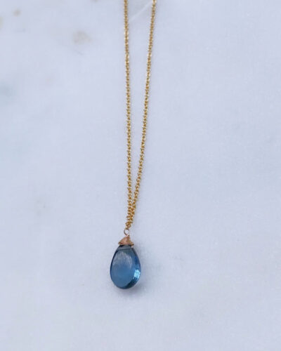 Siberian Blue Quartz Drop Necklace