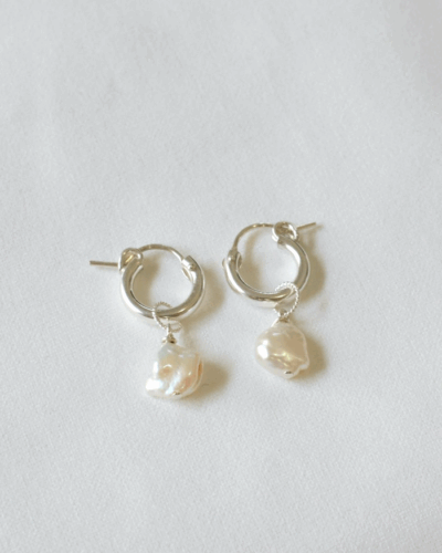 Keshi Huggie Hoops - Sterling Silver