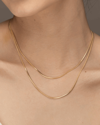 Ava Flat Snake Necklace (16 inch / 40cm)