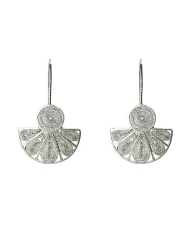 Fan Pandero Filigree Earrings - Sterling Silver