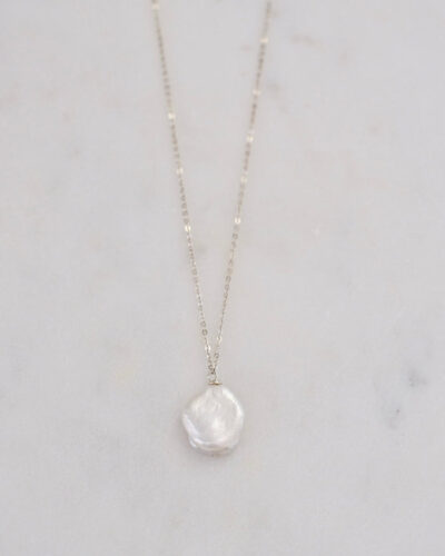 Keshi Pearl Necklace (Silver)
