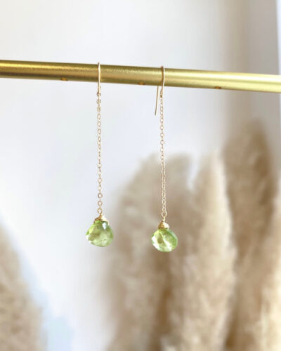 Peridot Long Drop Earrings