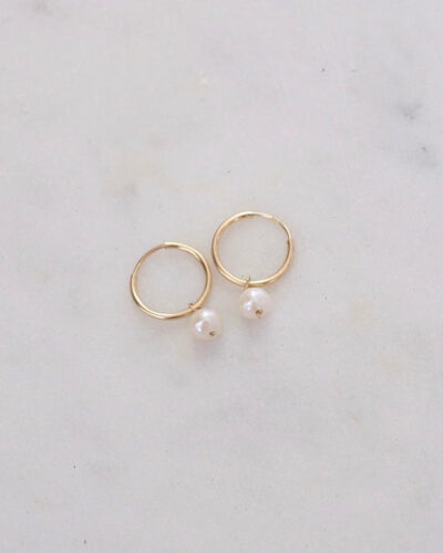 Pearl Infinity Hoops (14mm)
