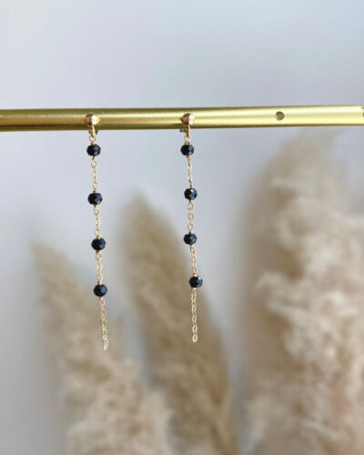 Black Onyx Swaggy Earrings (4.9cm)