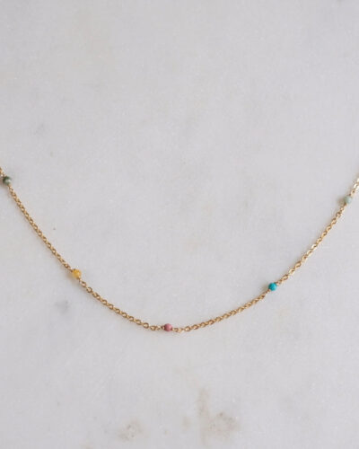 Pastel Beaded Necklace (15 inch / 38cm)
