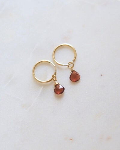 Garnet Infinity Hoops
