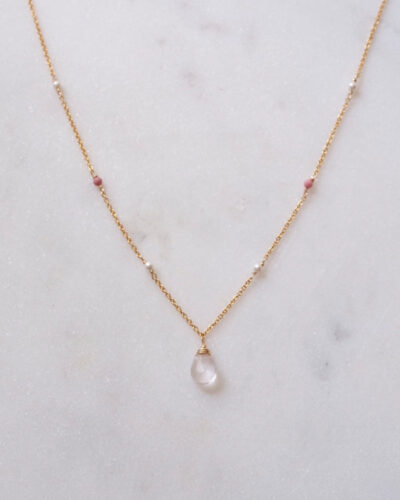 Rose Quartz Bohemian Necklace (18 inch / 45cm)