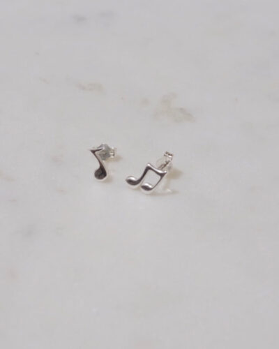 Music Note Silver Earrings