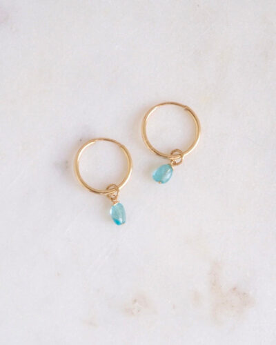 Blue Apatite Infinity Hoops