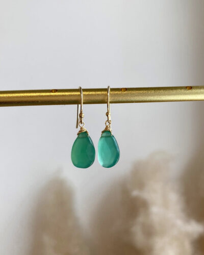 Green Onyx Simple Earrings